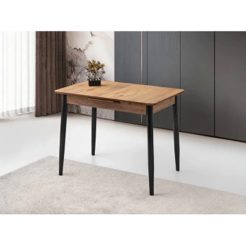 Ortadan Açılır Büyüyen Ahşap Yemek Masası Meşe 80x130cm SADECE MASA FİYATIDIR