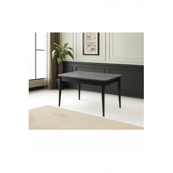 Ortadan Açılır Büyüyen Yemek Masası Gümüş Gri 80x130cm