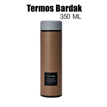 Paslanmaz Çelik Termos Su Şişesi 350ml Vakumlu Kapak Kahve İthal Ürün
