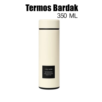 Paslanmaz Çelik Termos Su Şişesi 350ml Vakumlu Kapak Beyaz İthal Ürün