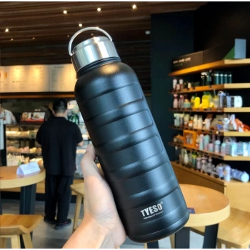 Paslanmaz Çelik Termos Su Şişesi 360ml Vakumlu Kapak Siyah İthal Ürün