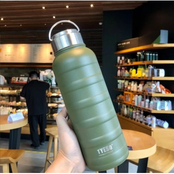 Paslanmaz Çelik Termos Su Şişesi 360ml Vakumlu Kapak Yeşil İthal Ürün