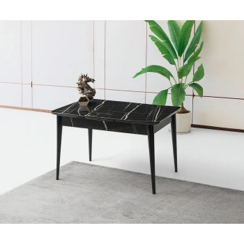 Sonata Ortadan Açılır Büyüyen Yemek Masası Mermer Desenli 80x130cm SADECE MASA FİYATIDIR