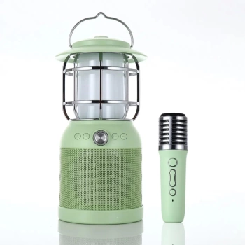 Vintage Lamba 3′ü 1 Arada 1 adet Mikrofon TF-Card Bluetooth Kamp Lambası Dış Mekan Karaoke Hoparlör