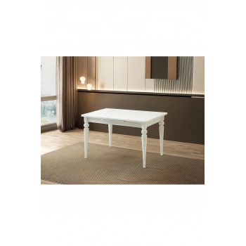 Yandan Açılır Büyüyen Yemek Masası 70x110cm Beyaz-Beyaz Ayaklı