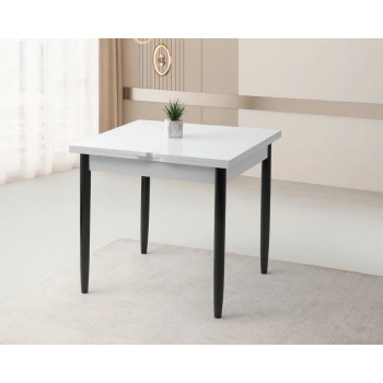Yanlardan Açılır Büyüyen Yemek Masası Beyaz 75x80cm SADECE MASA FİYATIDIR