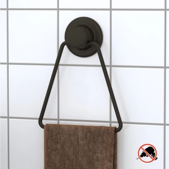 Vakumlu Banyo Tuvalet Havlu Askısı Siyah