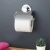 Vakumlu Tuvalet Kağıdı Askısı Kapaklı Krom