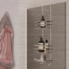 Banyo Duşa kabin Rafı Paslanmaz Metal Krom Kaplı 3 Katlı