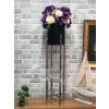 Ferforje Metal Standlı Çiçeklik Saksılık Krom