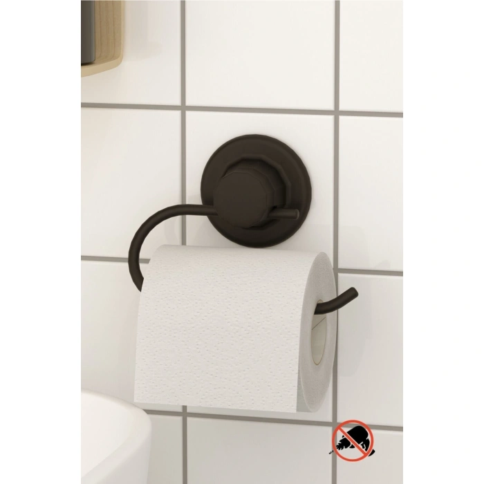 Paslanmaz Vakumlu Tuvalet Kağıdı Askısı Siyah