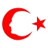 Ayyıldız ve Atatürk Silüeti Sticker17x17 Cm Kırmızı