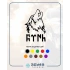 Bozkurt ve Türk Sticker 17x17 Cm Siyah