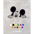 Mickey Mouse Araba Sticker 17x17 Cm Siyah