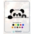 Panda Araba Sticker 17x17 Cm Siyah