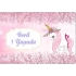 Pembe Unicorn Temalı Doğum Günü Afişi 100X150 cm