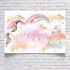 Prenses ve Unicorn Temalı Doğum Günü Afişi 70X100 cm