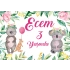 Sevimli Koala Temalı Doğum Günü Afişi 50X70 cm