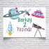 Uzay ve Roket Temalı Doğum Günü Afişi 100X150 cm