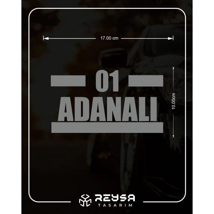 01 Adanalı Araba Sticker 17x17 Cm Gri