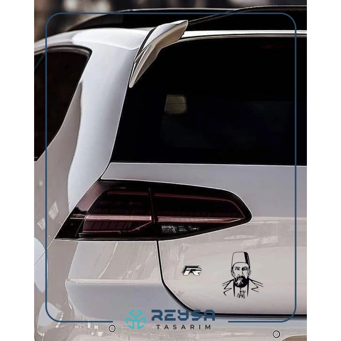 2.Abdülhamit Silüet Sticker 17x17 Cm Siyah
