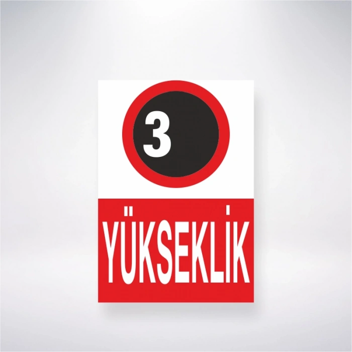 3 Yükseklik Sticker 20X28 Cm
