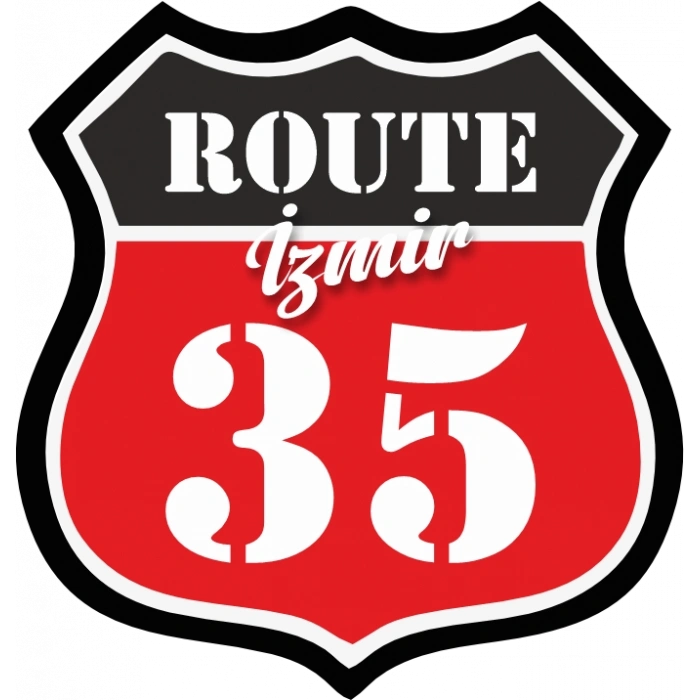 35 izmir Sticker 10x10 cmRenkli Sticker