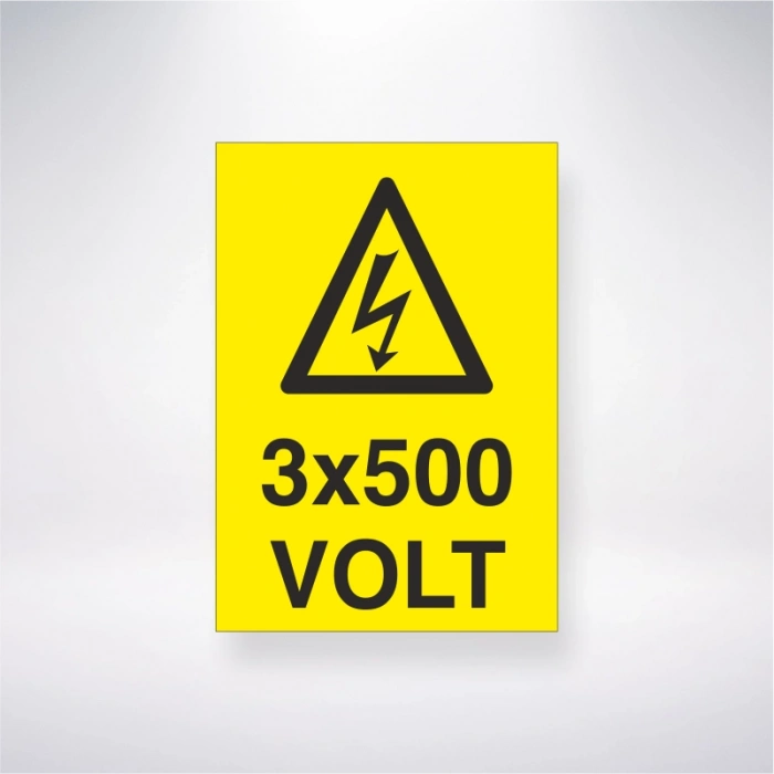 3x500 Volt Sticker 20X28 Cm