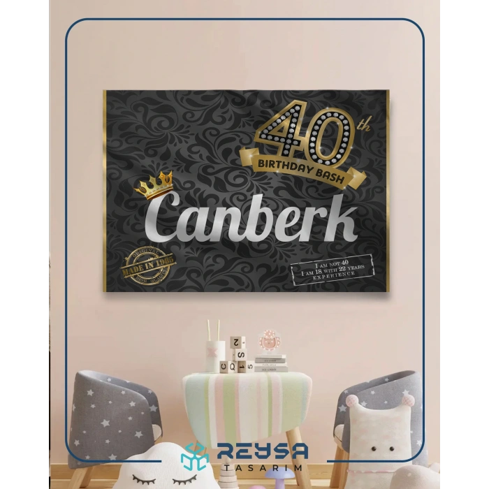 40 Yaş Temalı Doğum Günü Afişi 100X150 cm