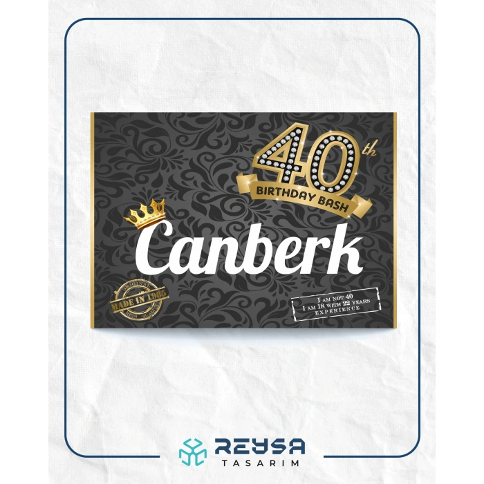 40 Yaş Temalı Doğum Günü Afişi 100X150 cm