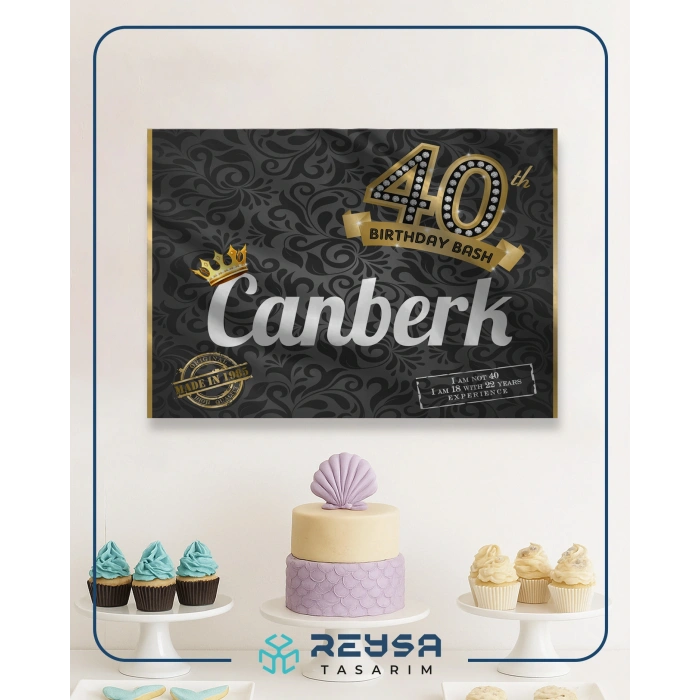 40 Yaş Temalı Doğum Günü Afişi 100X150 cm