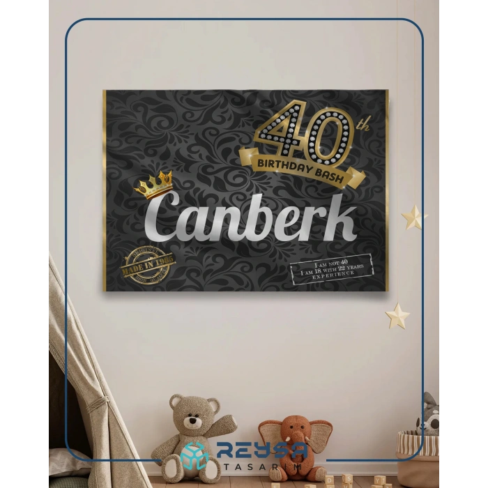 40 Yaş Temalı Doğum Günü Afişi 50X70 cm