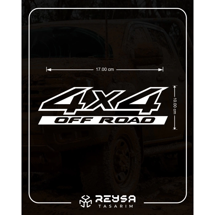 4x4 Ofroad Sticker 17x17 Cm Beyaz