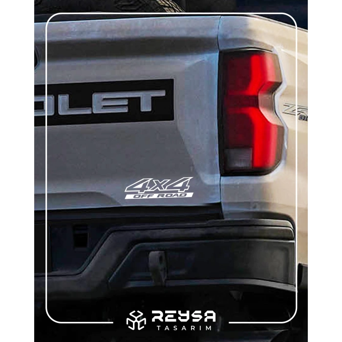 4x4 Ofroad Sticker 17x17 Cm Beyaz