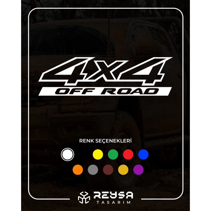 4x4 Ofroad Sticker 17x17 Cm Beyaz