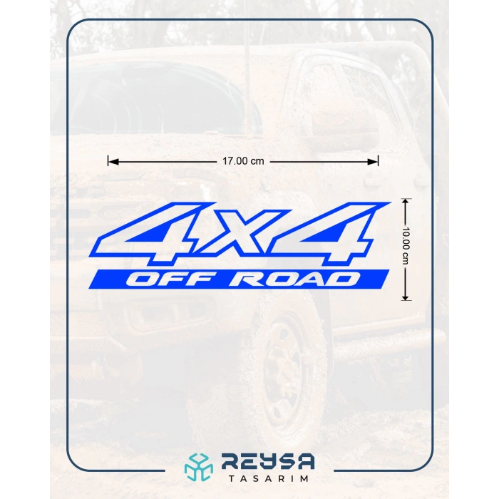 4x4 Ofroad Sticker 17x17 Cm Mavi