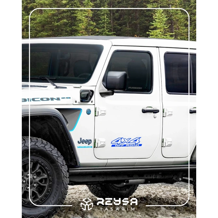 4x4 Ofroad Sticker 17x17 Cm Mavi