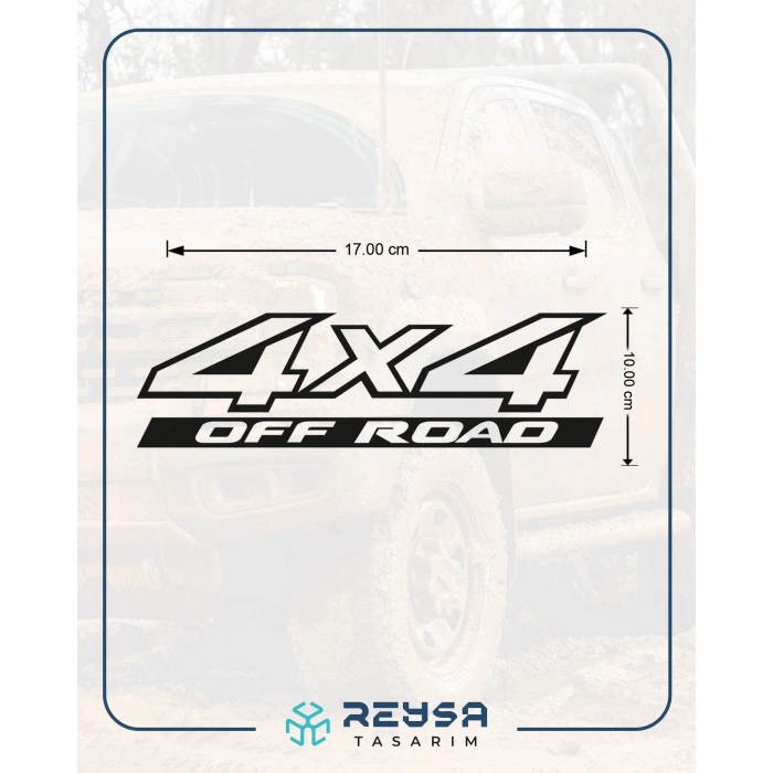 4x4 Ofroad Sticker 17x17 Cm Siyah