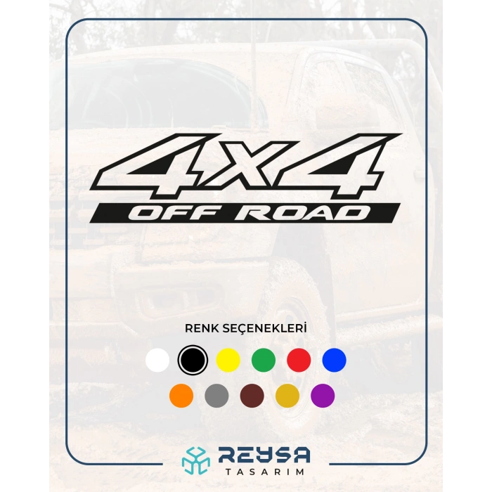 4x4 Ofroad Sticker 17x17 Cm Siyah