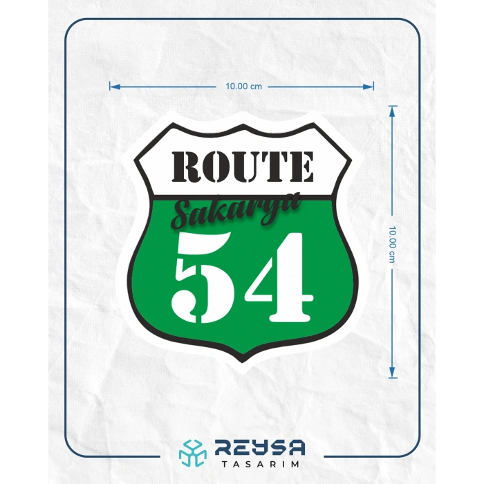 54 Sakarya Sticker 10x10 cmRenkli Sticker