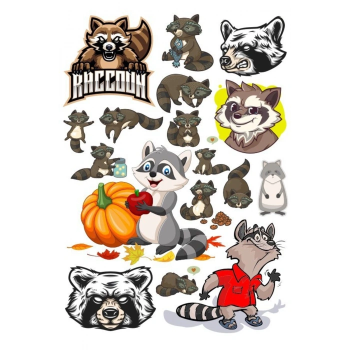 Racun Sticker Set-1 15 Parça Telefon, Tablet, Defter, Laptop Sticker