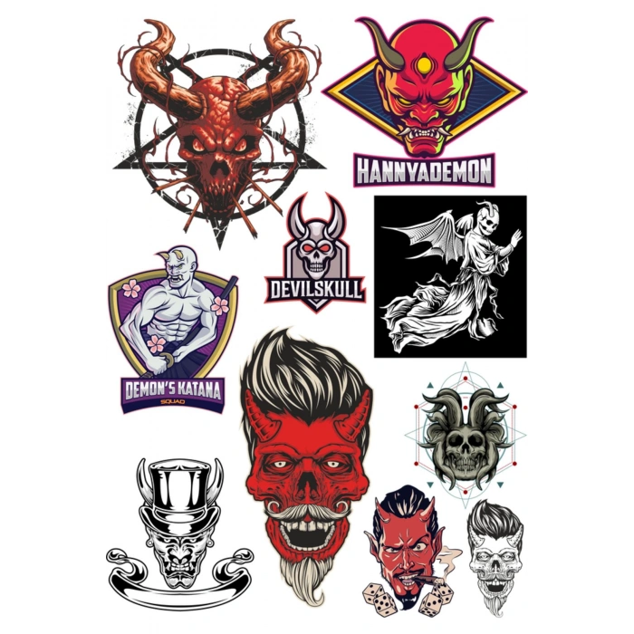 Şeytan Sitcker Set-1 10 Parça Telefon, Tablet, Defter, Laptop Sticker