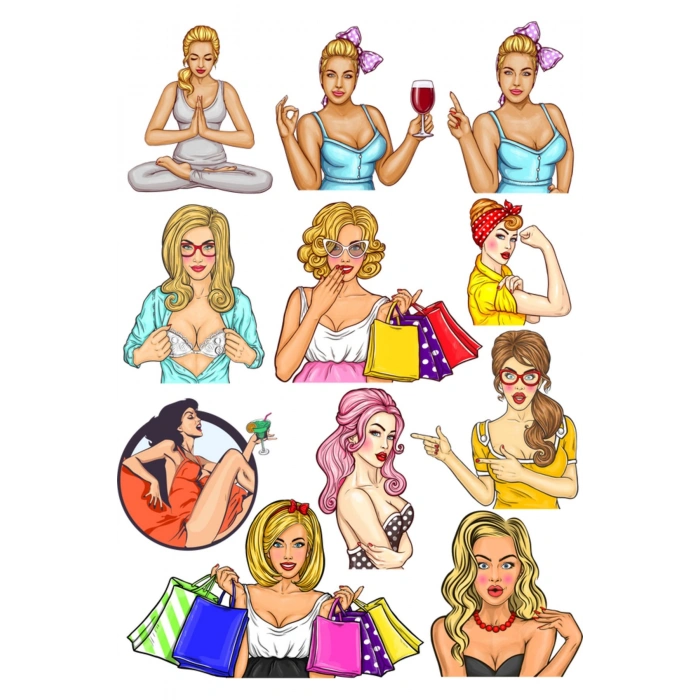 Korsan Sticker Set-1 9 Parça Telefon, Tablet, Defter, Laptop Sticker