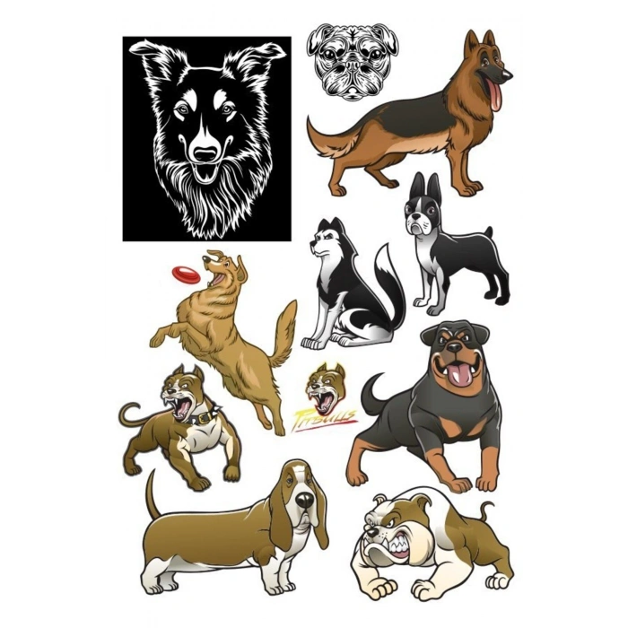Köpek Sticker Set-2 11 Parça Telefon, Tablet, Defter, Laptop Sticker