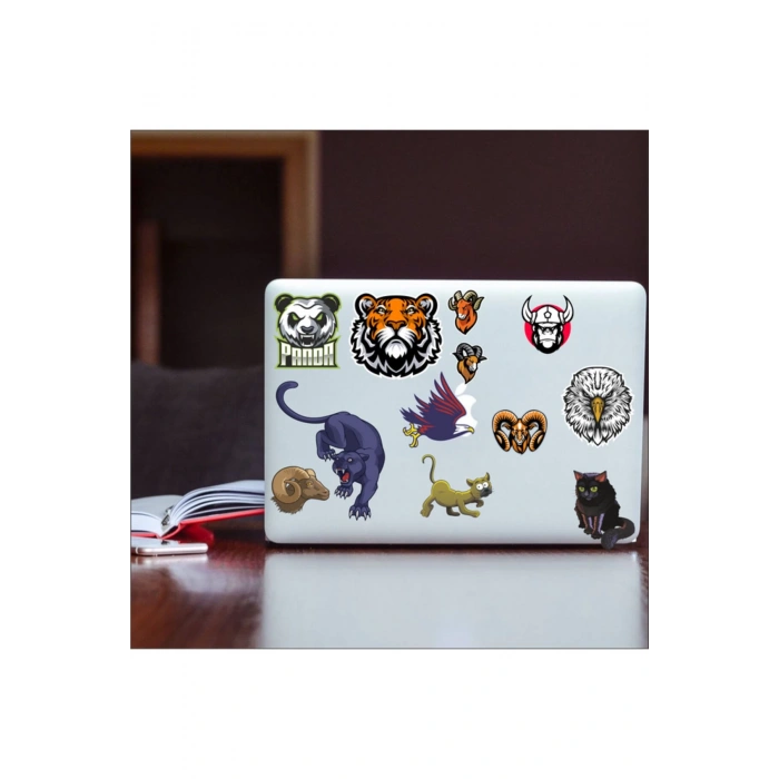 Agresif Hayvanlar Sticker Set-3 10 Parça Telefon, Tablet, Defter, Laptop Sticker