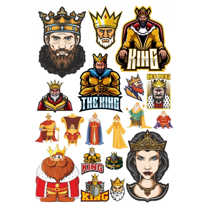 Kral Sticker Set-1 17 Parça Telefon, Tablet, Defter, Laptop Sticker