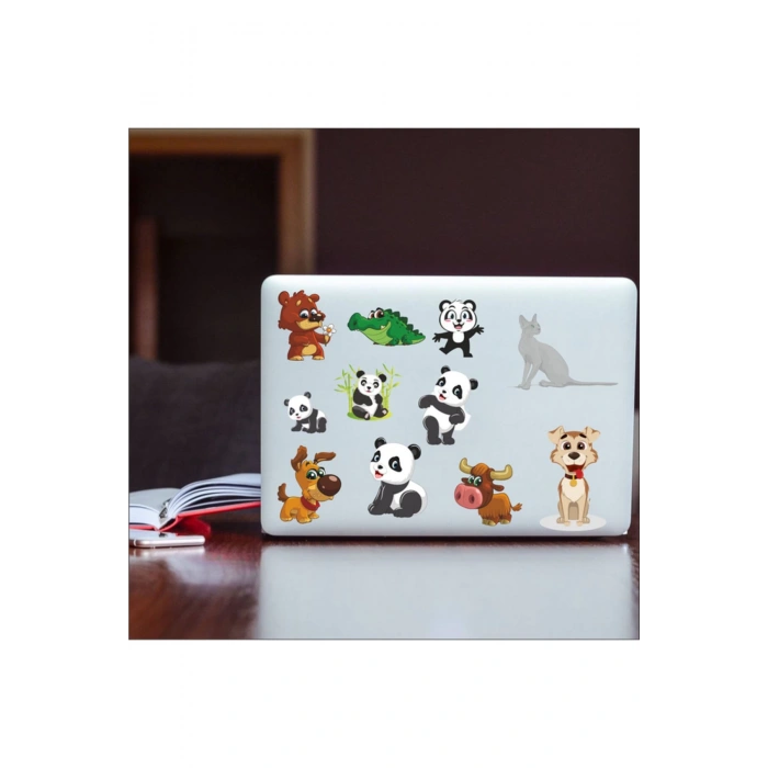 Agresif Hayvanlar Sticker Set-6 11 Parça Telefon, Tablet, Defter, Laptop Sticker
