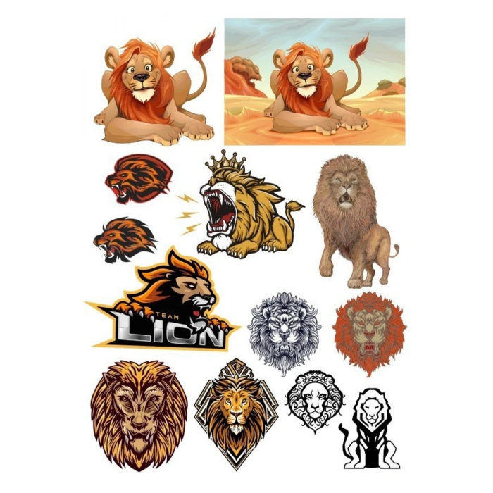 Aslan Sticker Set-1 13 Parça Telefon, Tablet, Defter, Laptop Sticker