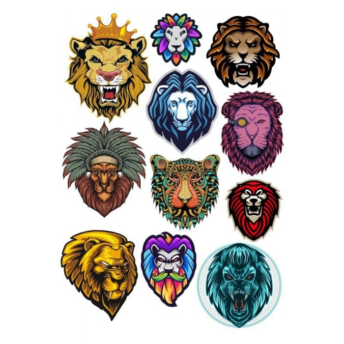 Aslan Sticker Set-2 11 Parça Telefon, Tablet, Defter, Laptop Sticker