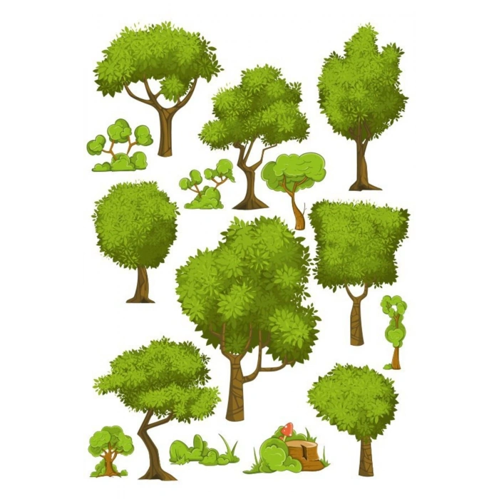 Ağaçlar sticker Set-1 15 Parça Telefon, Tablet, Defter, Laptop Sticker